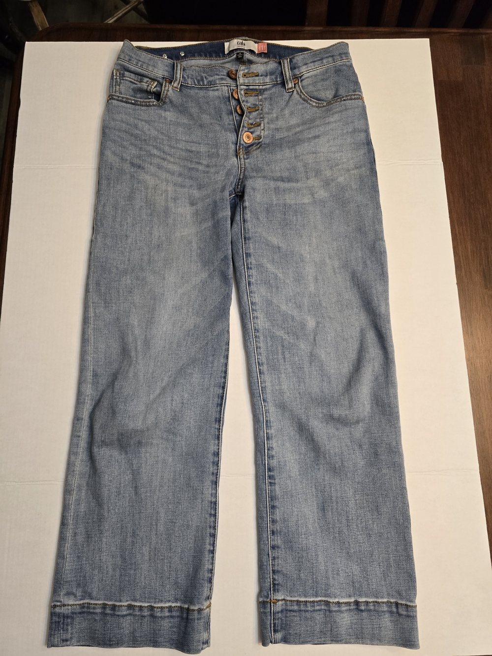 Light Blue Flare Jeans with Button Fly
